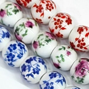 Rose Beads porcellana  8mm 45 pz