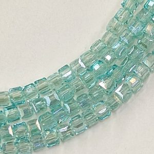 Perline di vetro cubo sfaccettato 5mm 90 pz 1 filo