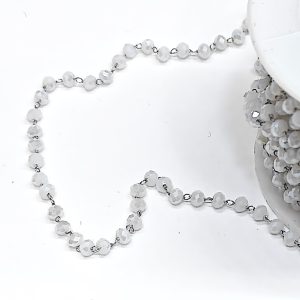 Catena rosario col argento con cristalli 50 cm