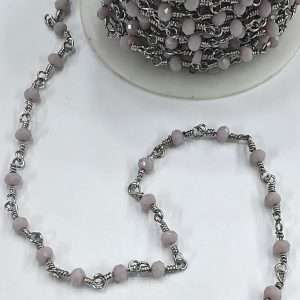 Catena rosario col argento con cristalli 50 cm