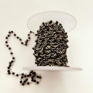 Catena rosario col argento con cristalli 50 cm
