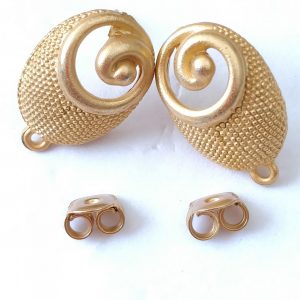 Basi orecchini in zama placcate oro 1coppia