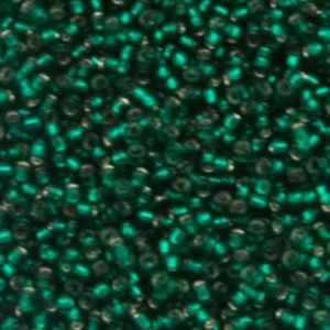 Perline Toho 15/0 Smeraldo Verde con rivestimento in Argento Cod.36 10gr