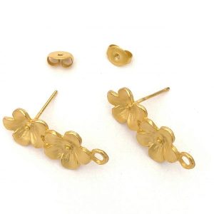 Basi orecchini in zama placcate in oro 1 coppia
