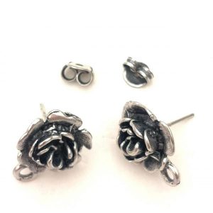 Basi orecchini in zama placcate in argento 1 coppia