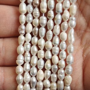 Fili di perle di fiume ~50 pezzi ~5x3mm