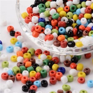 Perline colorate miste in glass 4mm ~ 500 pezzi