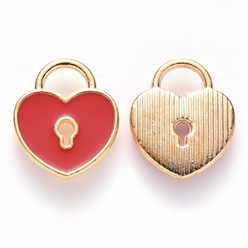 Pendenti smaltati in ottone cuore 4 pezzi