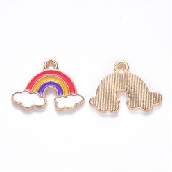 Pendenti smaltati in ottone arcobaleno 4 pezzi