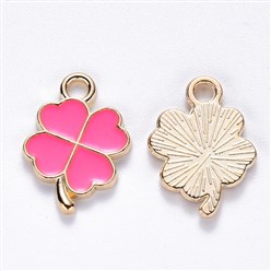 Pendenti smaltati in ottone 4 pezzi oro chiaro