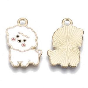 Pendenti smaltati in ottone 4 pezzi oro chiaro pecora