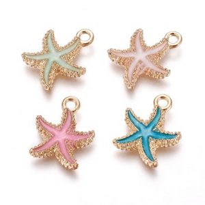 Stelle marine smaltate in ottone 4 pezzi