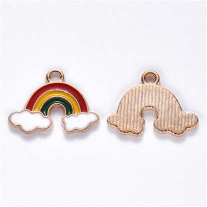 Pendenti smaltati in ottone arcobaleno 4 pezzi