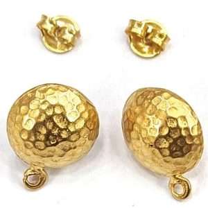 Basi orecchini in zama placcate oro,  1coppia