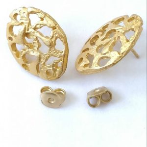 Basi orecchini in zama placcate oro,  1coppia