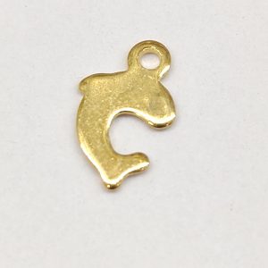 Delfino acciaio inox oro giallo 2 pezzi