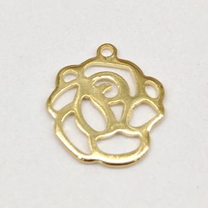 Fiore acciaio inox oro giallo 2 pezzi