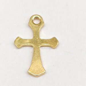 Croce acciaio inox oro giallo 2 pezzi