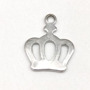 Corona acciaio inox color argento 2 pezzi