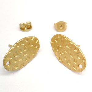 Basi orecchini in zama placcate oro,  1coppia