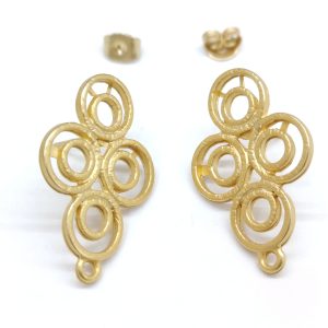 Basi orecchini in zama placcate oro,  1coppia