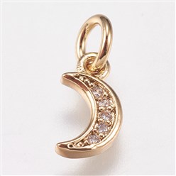 Pendente luna con zirconi 1 pezzo
