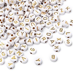 Lettere in resina bianco - oro 120 pezzi