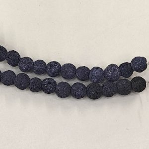 Sfere in pietra lavica 1 filo 50 pezzi 8 mm