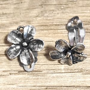 BASI ORECCHINI IN ZAMA CON CLIPS PLACCATE ARGENTO, 1 COPPIA