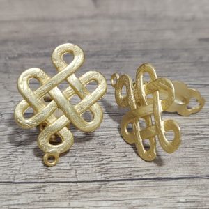 Basi orecchini in Zama con clips placcate oro 1 coppia