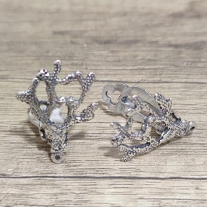 BASI ORECCHINI IN ZAMA CON CLIPS PLACCATE ARGENTO, 1 COPPIA