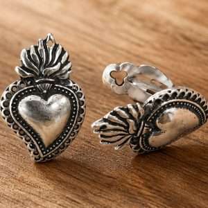 BASI ORECCHINI IN ZAMA CON CLIPS PLACCATE ARGENTO, 1 COPPIA