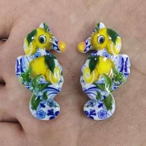 Cavallucci marini in ceramica stile Caltagirone 1 pezzo