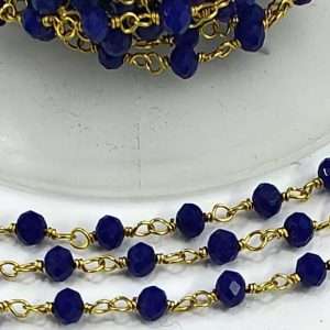 Catena rosario acciaio con cristalli iridescenti 50 cm