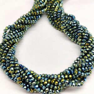 Cristalli rondelle 3 x 2 mm 1 filo 125 pezzi