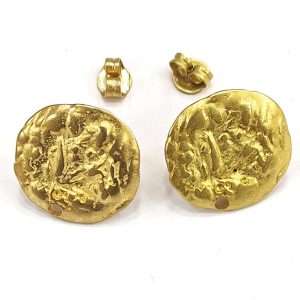 Basi orecchini in zama placcate oro,  1coppia