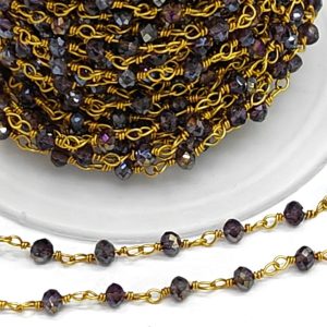 Catena rosario con cristalli 50 cm