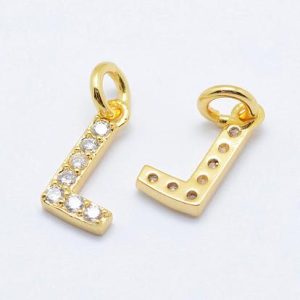 Lettera L con zirconi 1 pezzo