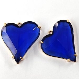 Cuore in cristallo con cornice col oro 1 pezzo