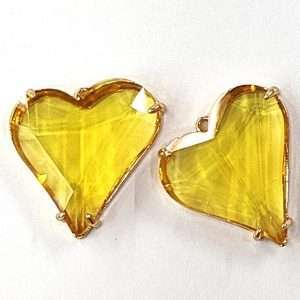 Cuore in cristallo con cornice col oro 1 pezzo