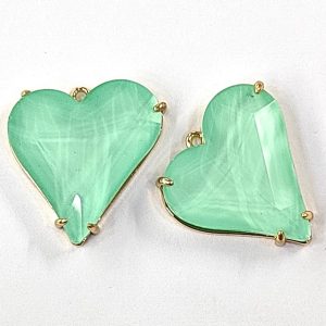 Cuore in cristallo con cornice col oro 1 pezzo