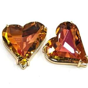 Cuore in cristallo con cornice col oro 1 pezzo