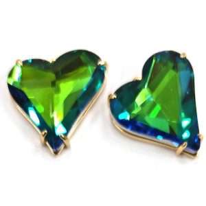 Cuore in cristallo con cornice col oro 1 pezzo