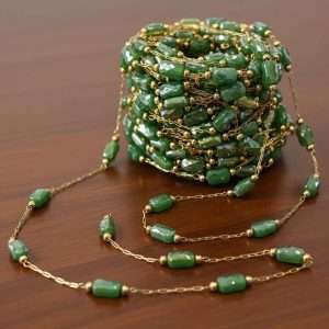 Catena gioiello acciaio con cristalli 50 cm