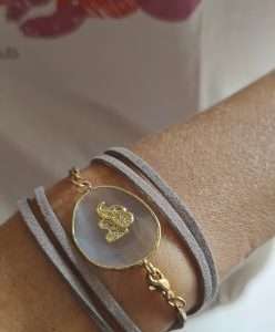 Kit completo di 7 bracciali con elefantini e lettere con zirconi + colla
