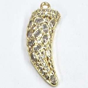 Corno pendente con zirconi 1 pezzo