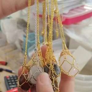 Catena acciaio oro con gabbietta 1 pezzo