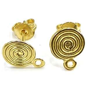 Basi orecchini in zama placcate oro 1coppia