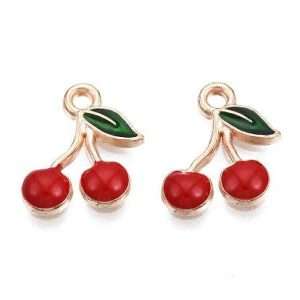 Pendente ciliegie smaltate 4 pezzi