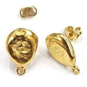 Basi orecchini in zama placcate oro 1coppia con chiusure
